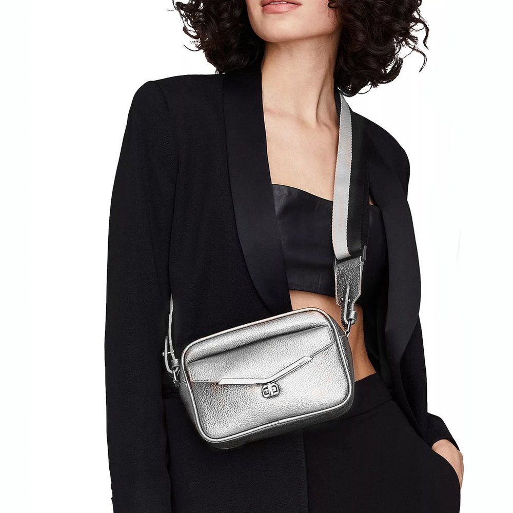 Botkier Valentina Mini Camera Crossbody Silver & Black - Picture 9 of 14